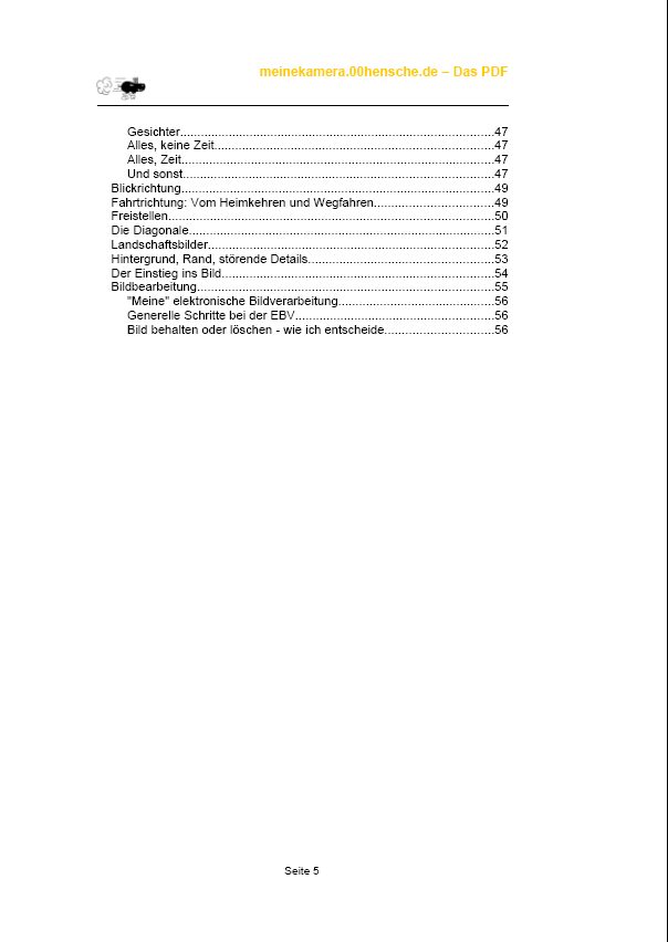 PDF Inhaltsverzeichnis